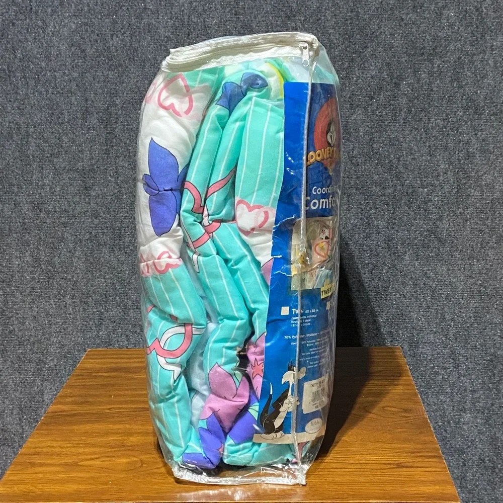 Vintage Looney Tunes Tweety in‎ Bloom Twin Comforter Bugs Bunny Sylvester 62x86